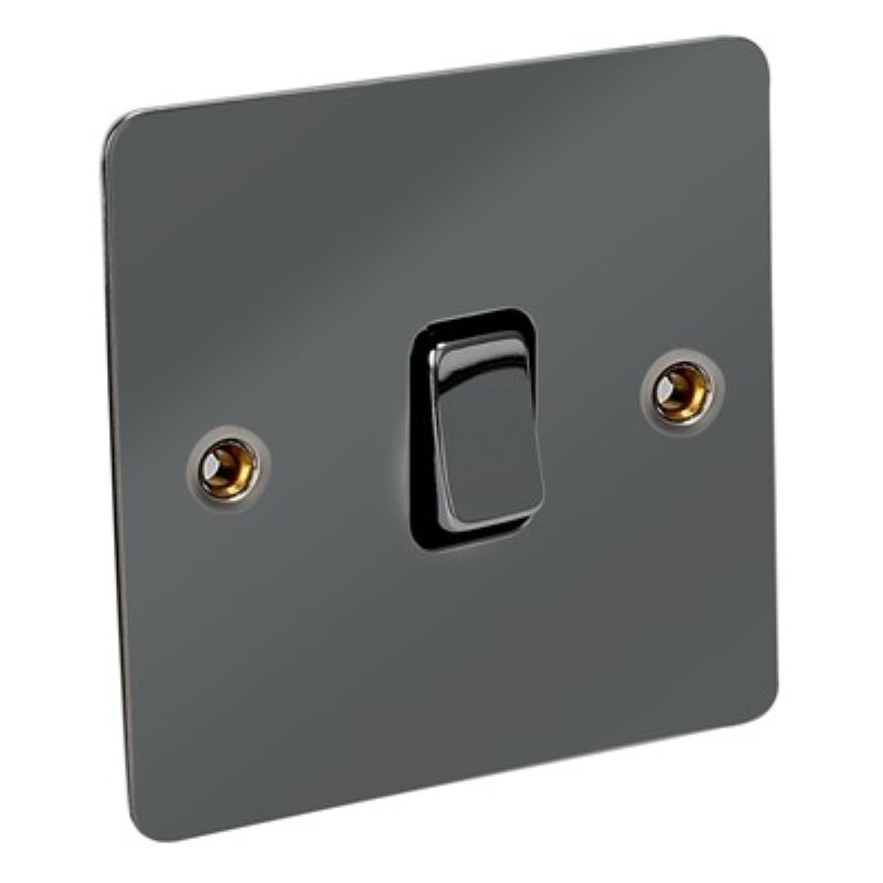 Flat Plate 10Amp 1 Gang 2 Way Switch *Black Nickel ** - Click Image to Close